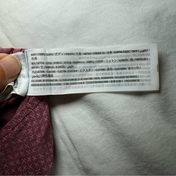 Abercrombie & Fitch Button Down Casual Burgundy Stretch Preppy Men's Size XXL - Picture 4 of 7